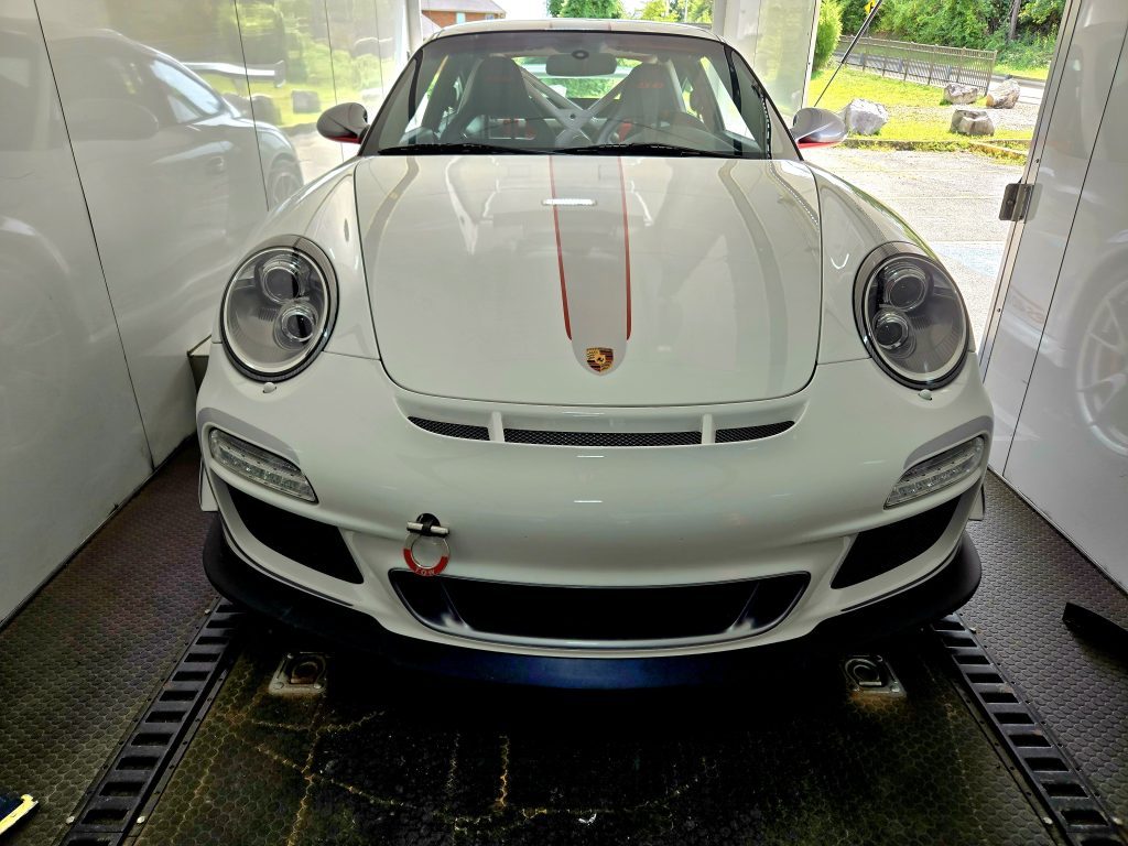 Porsche 911 loaded for delivery